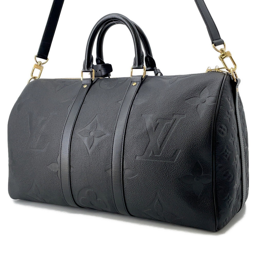 LOUIS VUITTON Keepall Bandouliere NoirM45532 Monogram Empreinte Leather Monogram Giant Size 45