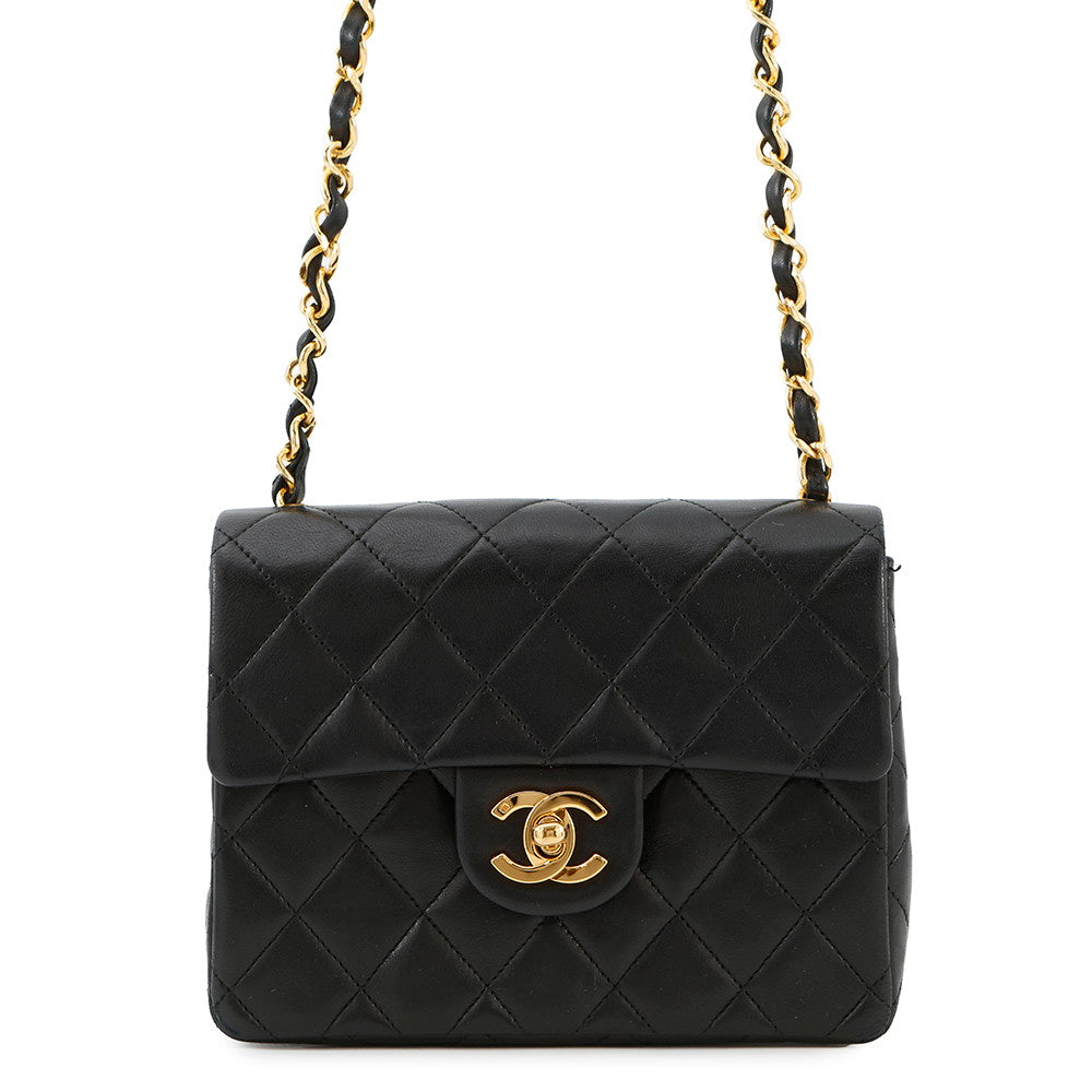 CHANEL Mini Materasse Shoulder Bag BlackA01115 Lambskin Size 18