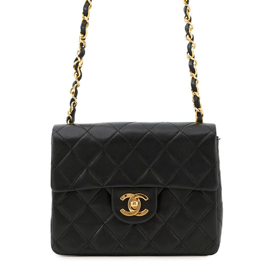 CHANEL Mini Materasse Shoulder Bag BlackA01115 Lambskin Size 18