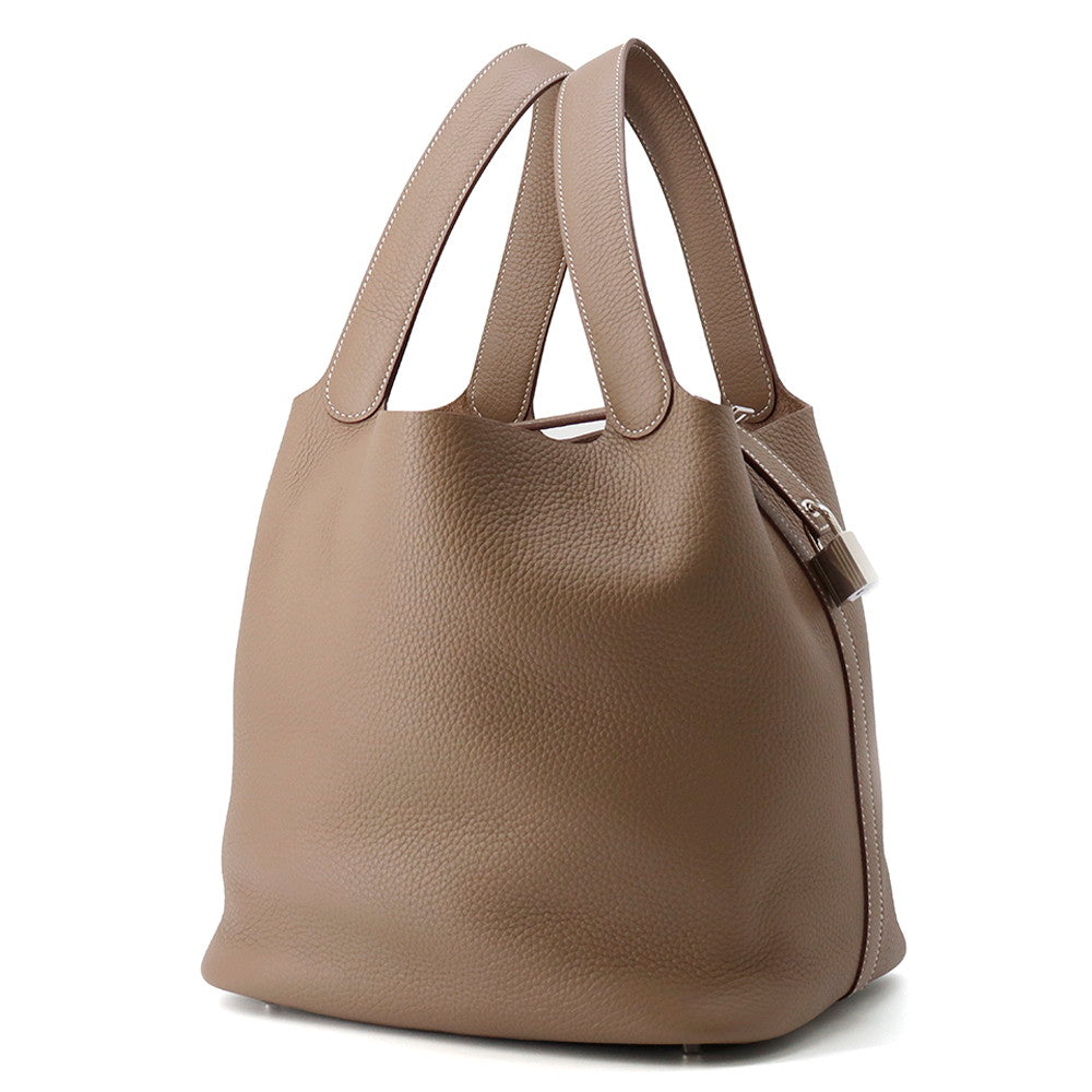 HERMES Picotin Lock Etoupe Taurillon Clemence Size GM