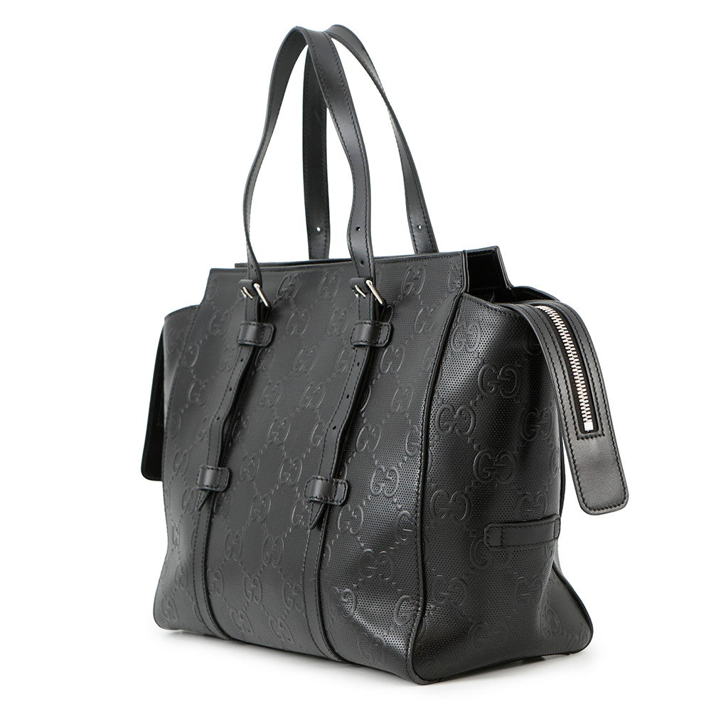GUCCI GG embossed Tote Bag Black625774 GG emboss