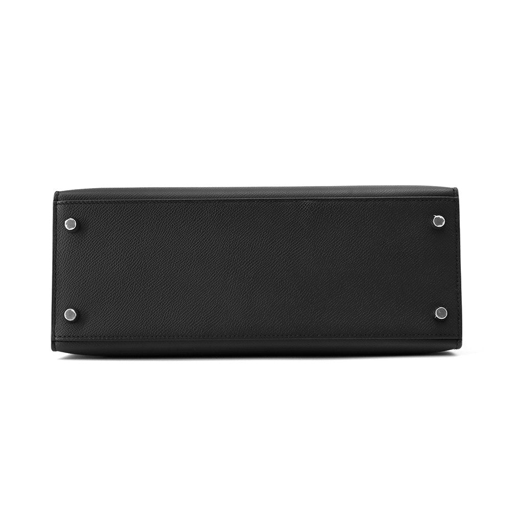 HERMES Kelly Sellier Black Epsom Size 28