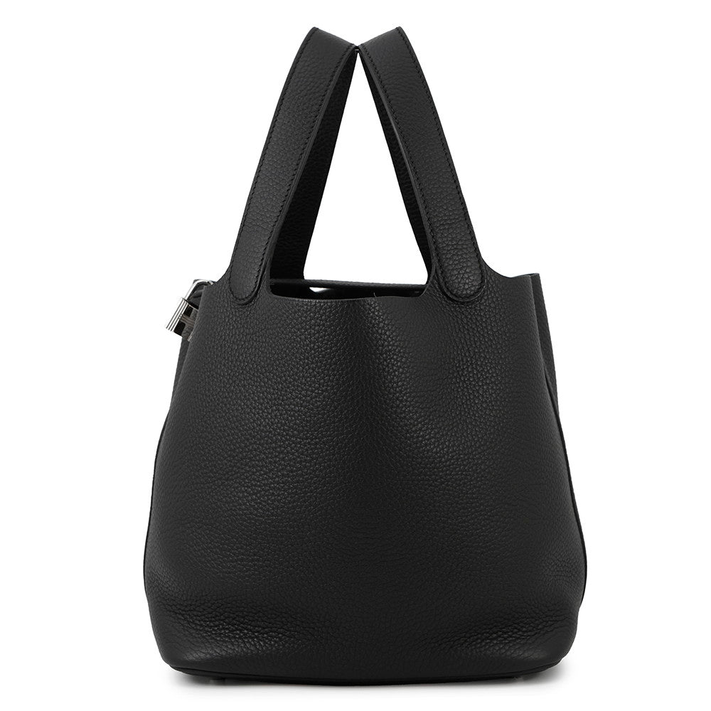 HERMES Picotin Lock Black Taurillon Clemence Size MM