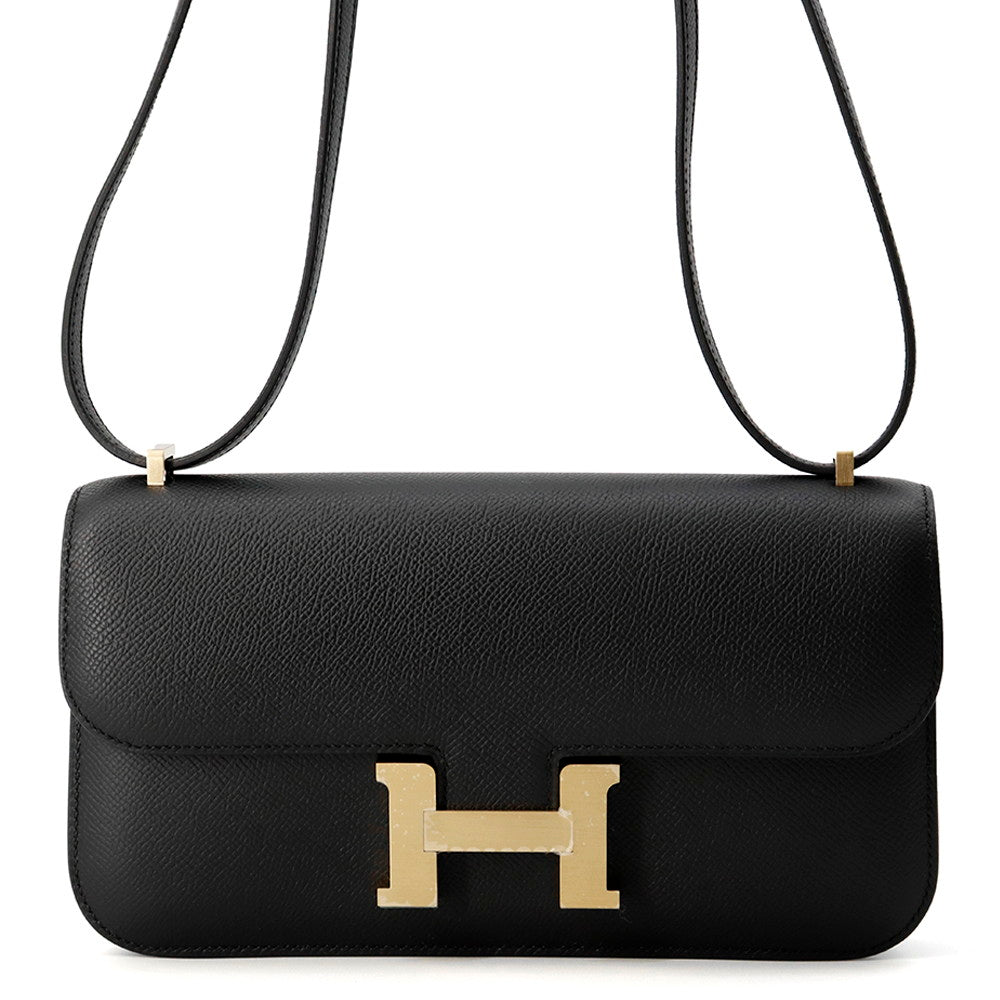 HERMES Constance Elan Black Epsom