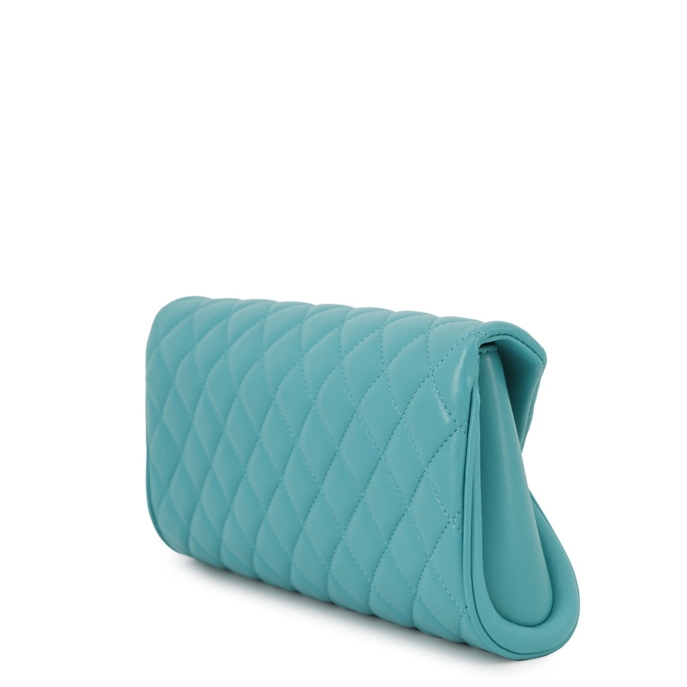 CHANEL Matelasse Clutch Bag TurquoiseA98558 Lambskin