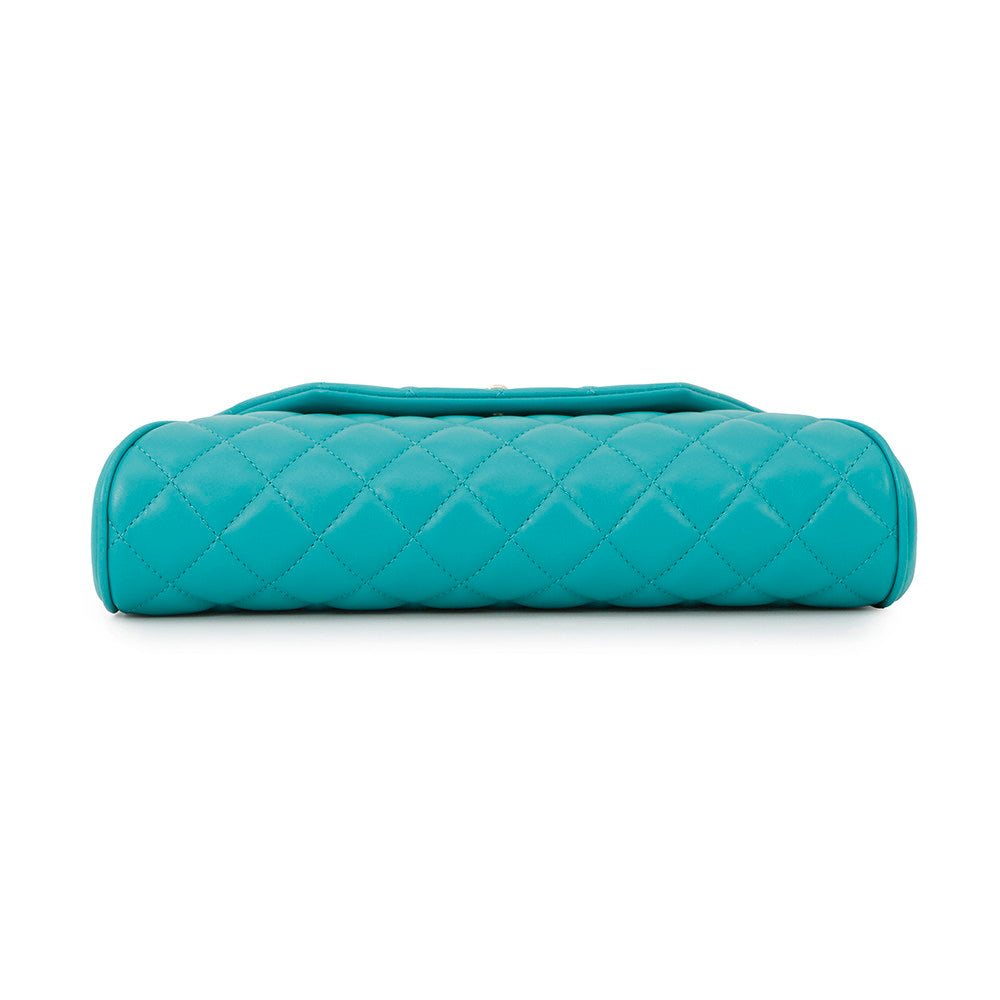 CHANEL Matelasse Clutch Bag TurquoiseA98558 Lambskin