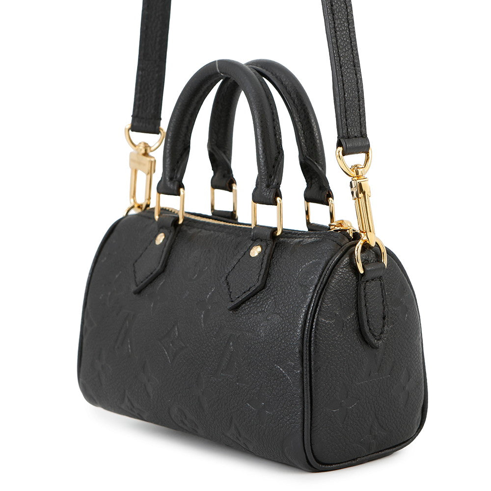 LOUIS VUITTON Nano Speedy NoirM82450 Monogram Empreinte Leather