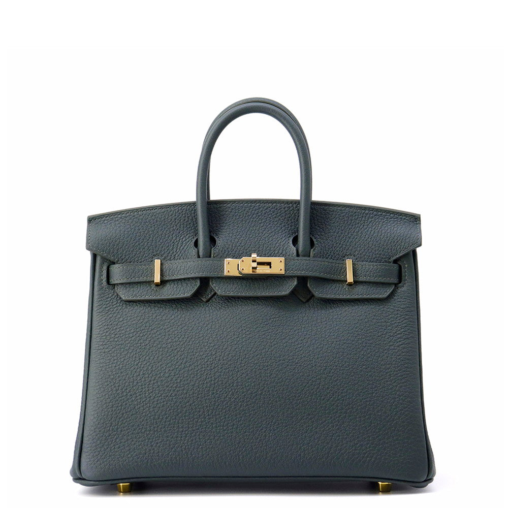 HERMES Birkin Vert Mangrove Togo Leather Size 25