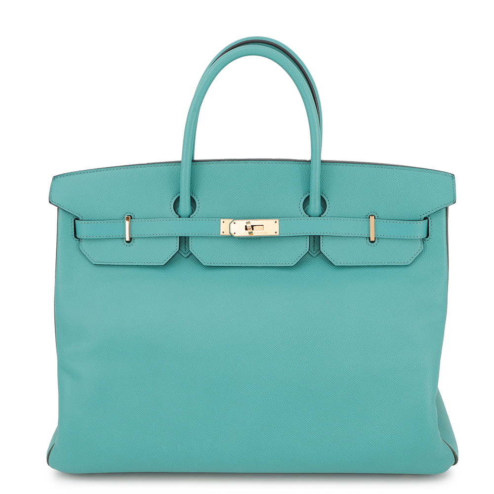 HERMES Birkin SPO Blue Paon/Pelouse Epsom Size 40