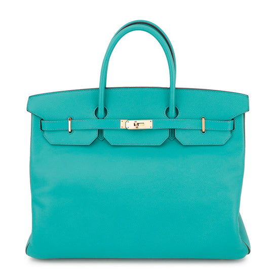 HERMES Birkin SPO Blue Paon/Pelouse Epsom Size 40