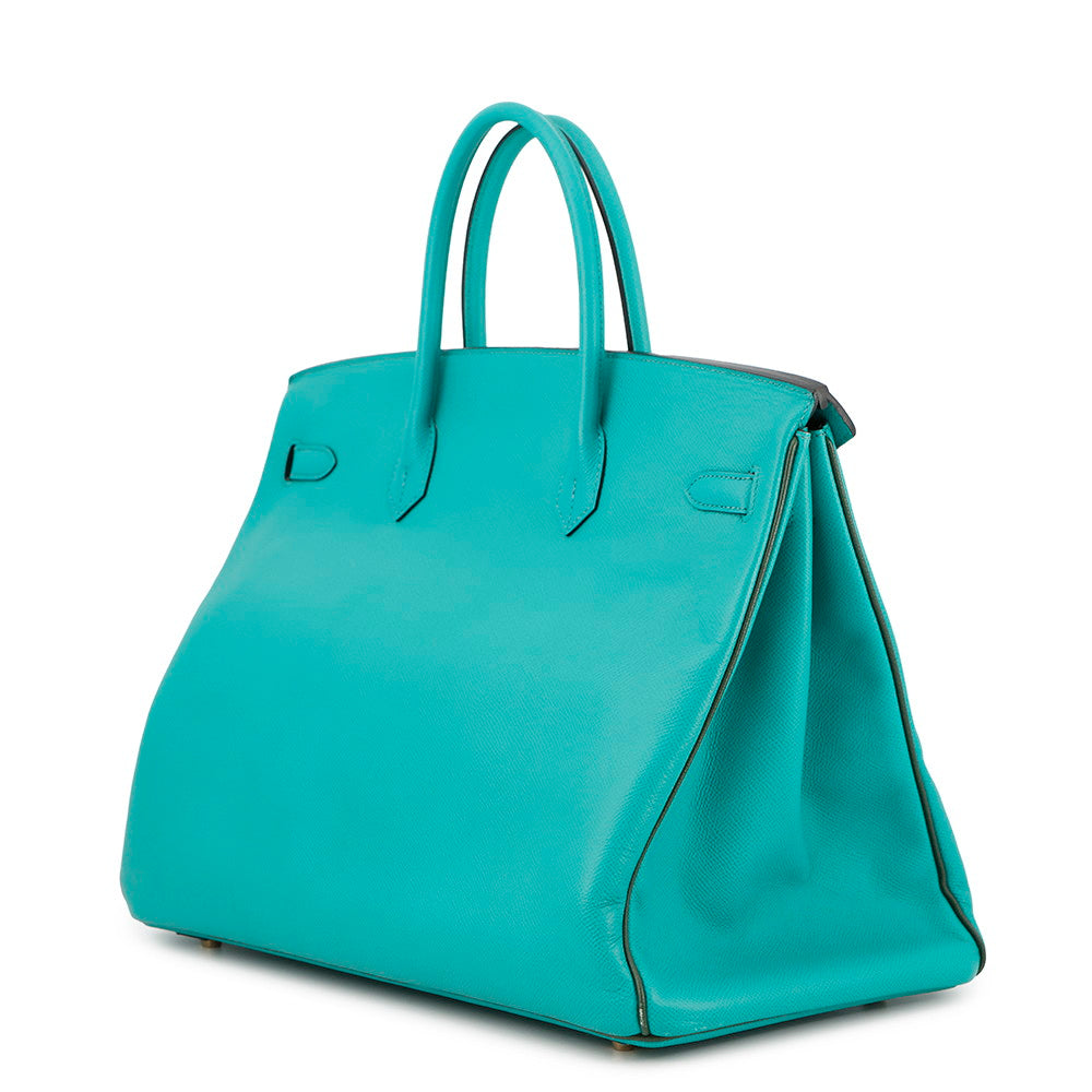 HERMES Birkin SPO Blue Paon/Pelouse Epsom Size 40