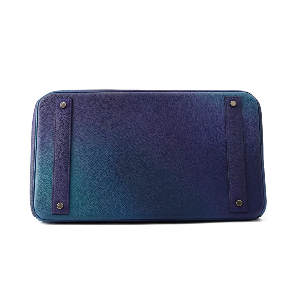 HERMES HAUT A COURROIES Cosmos Blue Nuit/VioletGradation Togo Leather Size 40