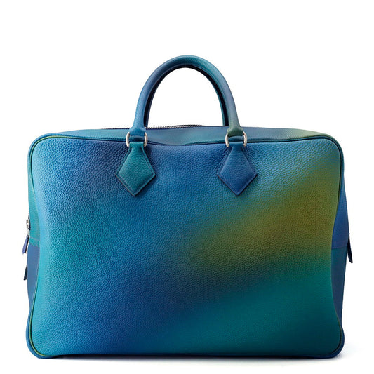HERMES Plume Cosmos Blue Nuit/VioletGradation Togo Leather Size 45