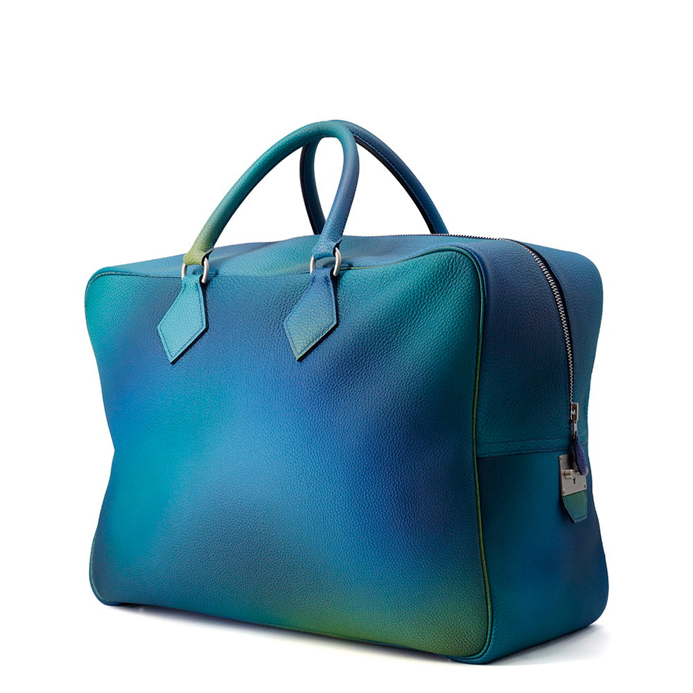 HERMES Plume Cosmos Blue Nuit/VioletGradation Togo Leather Size 45