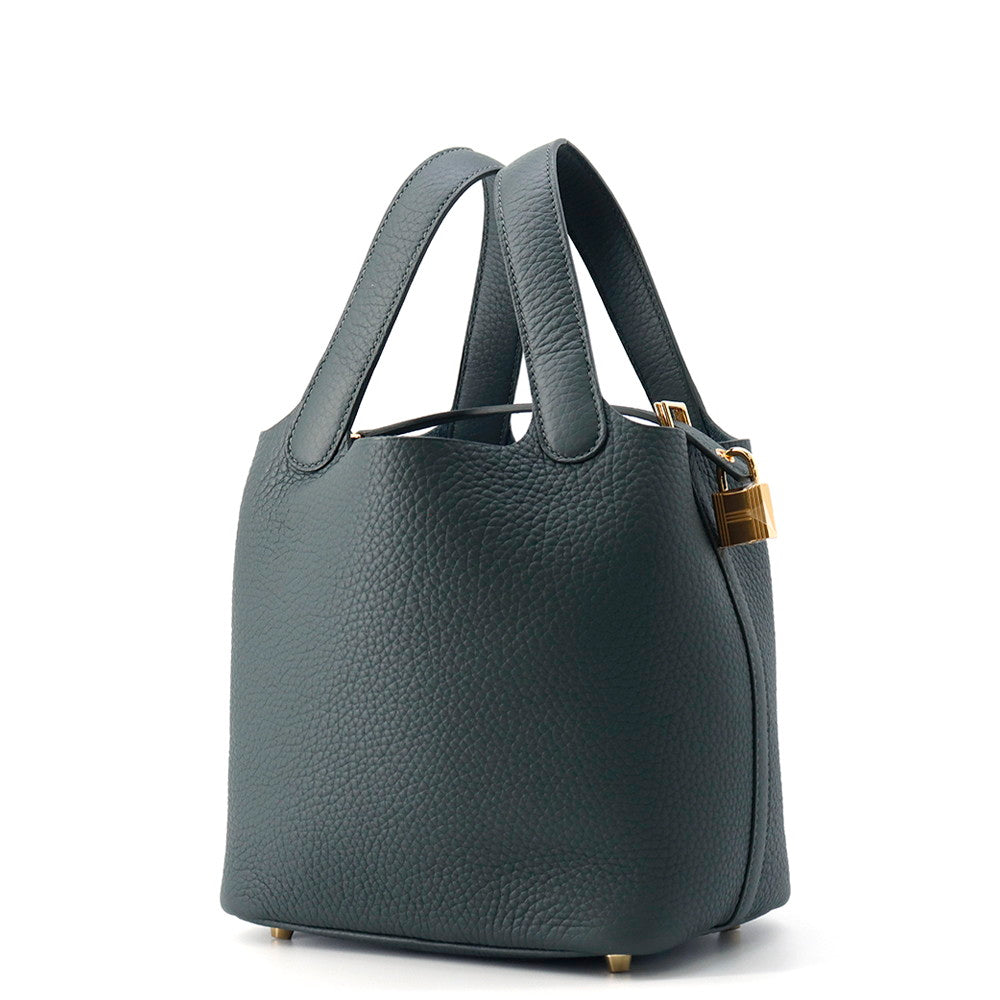 HERMES Picotin Lock Vert Mangrove Taurillon Clemence Size PM