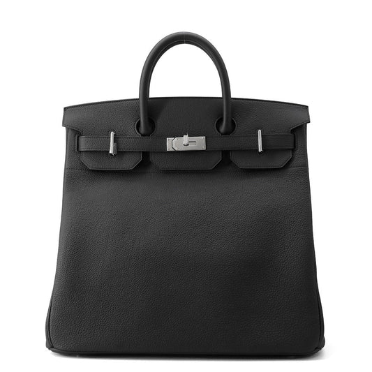 HERMES HAUT A COURROIES Black Togo Leather Size 40