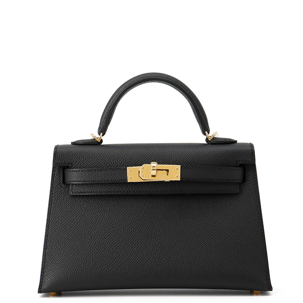HERMES Mini Kelly 2 Black Epsom