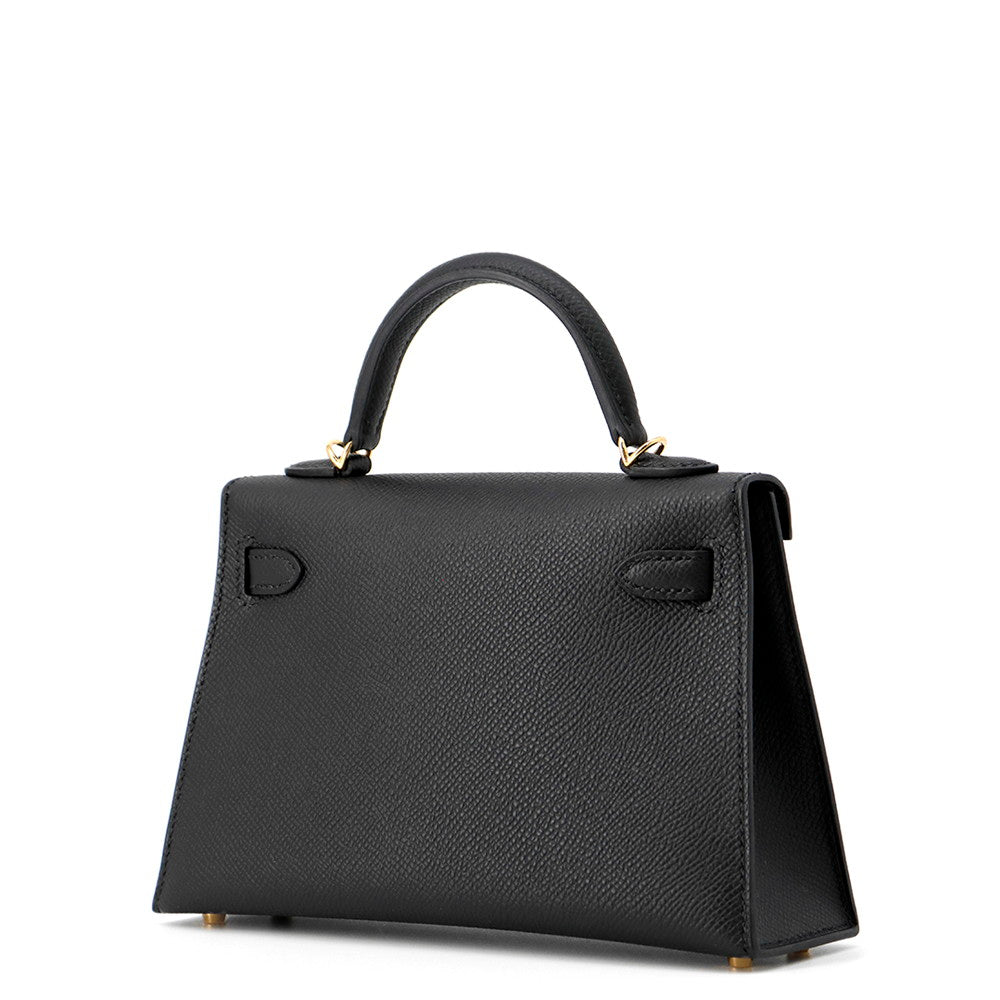 HERMES Mini Kelly 2 Black Epsom