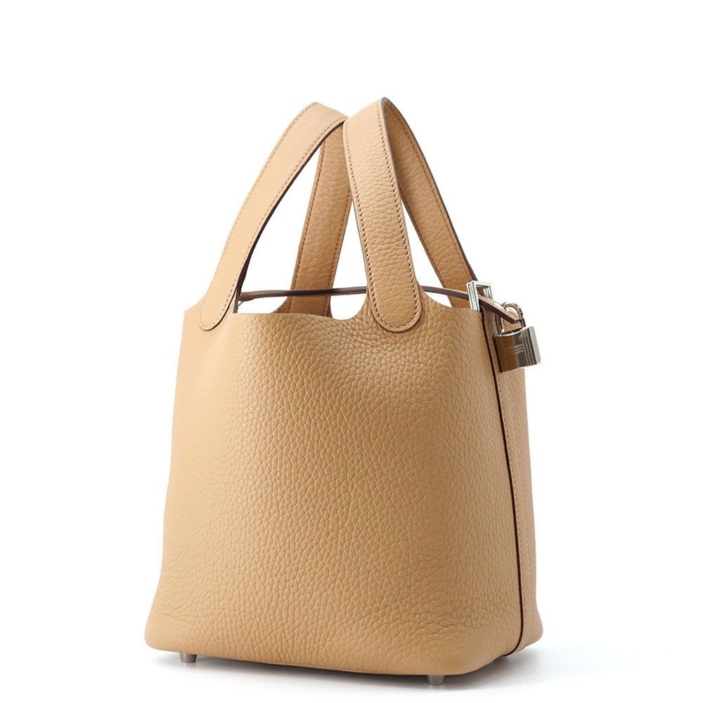 HERMES Picotin Lock Biscuit Taurillon Clemence Size PM