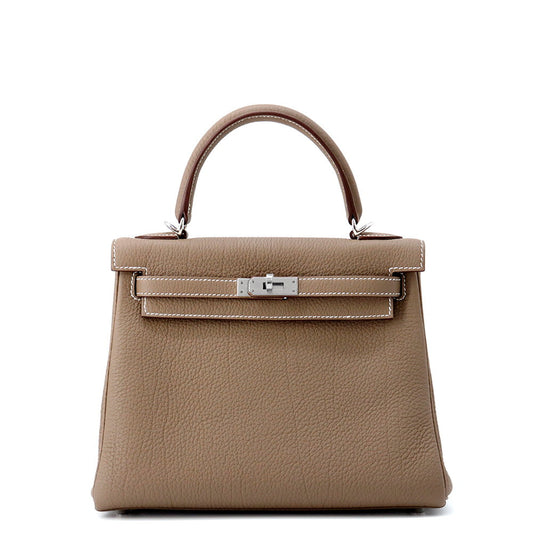 HERMES Kelly Retourne Etoupe Togo Leather Size 25