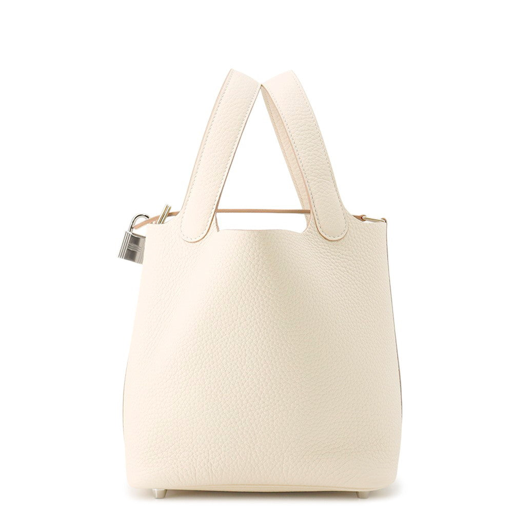 HERMES Picotin Padlock Craie Taurillon Clemence Size PM