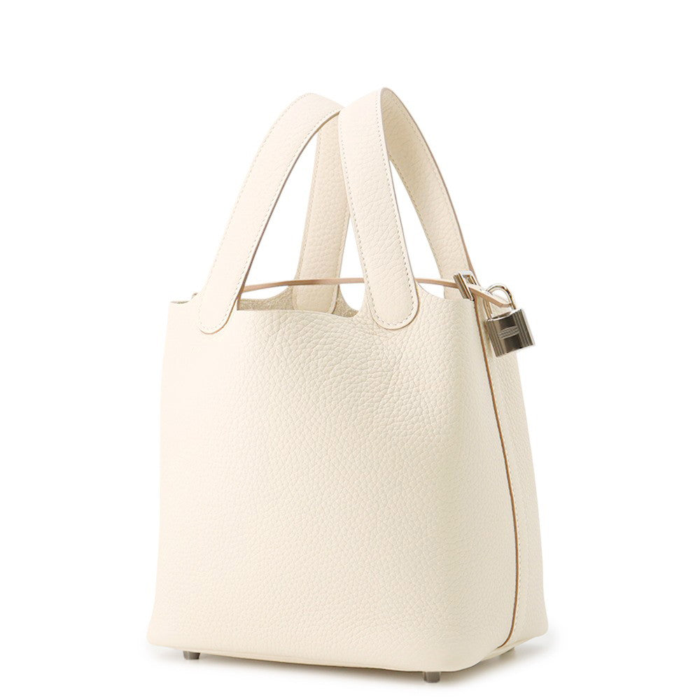 HERMES Picotin Padlock Craie Taurillon Clemence Size PM