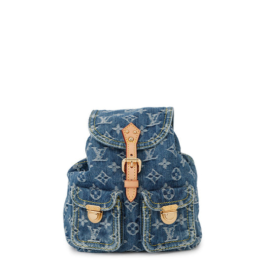LOUIS VUITTON Sac ad Blue/YellowM95057 Monogram Denim Size PM