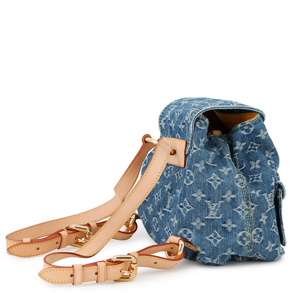LOUIS VUITTON Sac ad Blue/YellowM95057 Monogram Denim Size PM