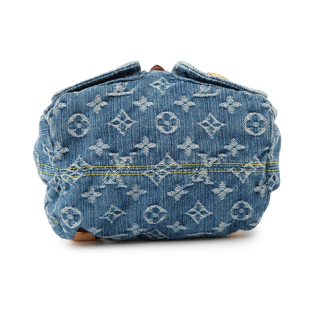LOUIS VUITTON Sac ad Blue/YellowM95057 Monogram Denim Size PM