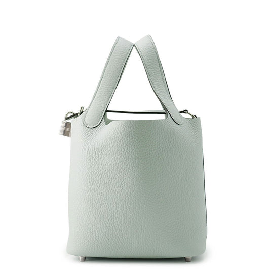 HERMES Picotin Lock Blue Pale Taurillon Clemence Size PM