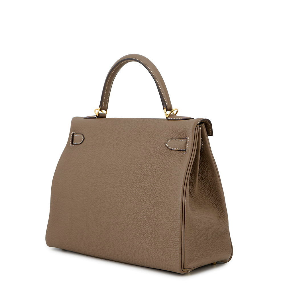 HERMES Kelly Retourne Etoupe Togo Leather Size 32