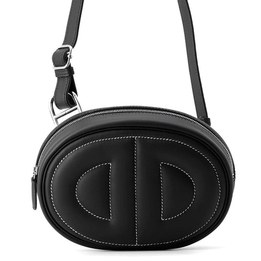 HERMES In the Loop Cross Body Bag Black Swift Leather