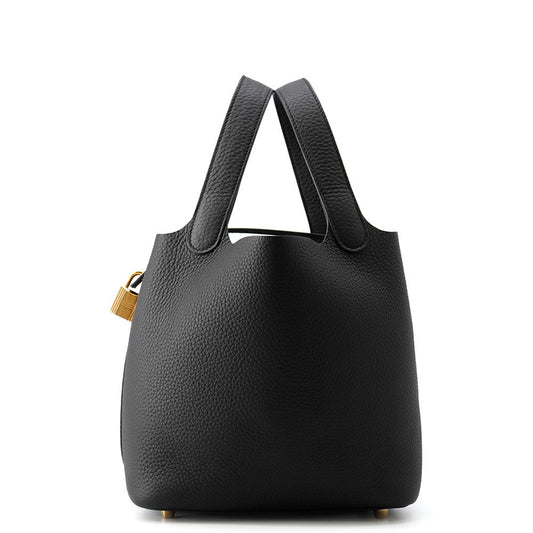 HERMES Picotin Lock Black Taurillon Clemence Size PM