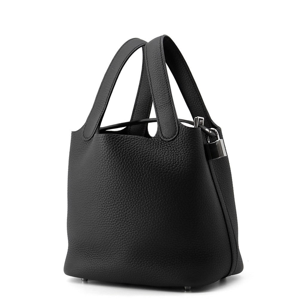 HERMES Picotin Padlock Black Taurillon ClemenceTaurillon Size PM