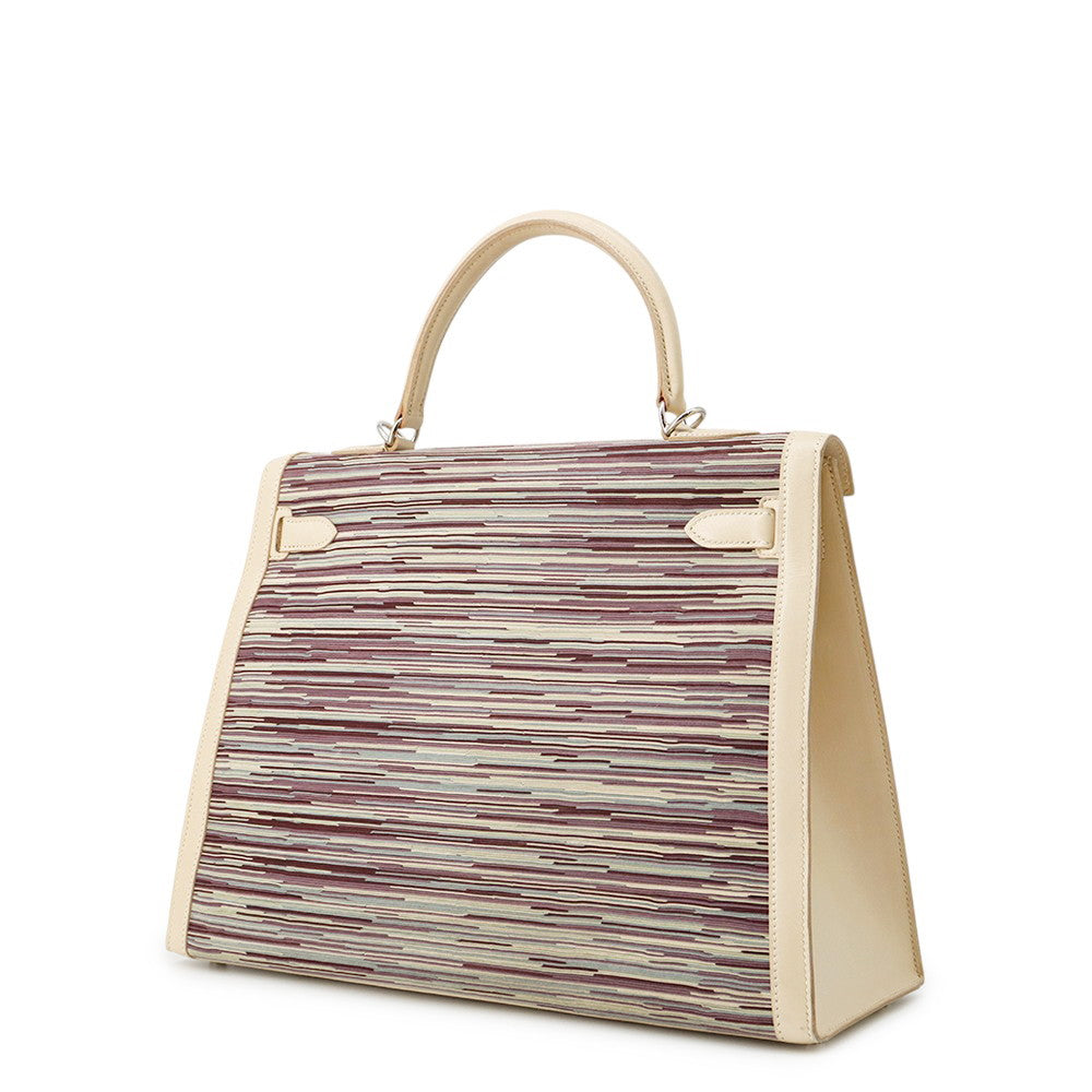 HERMES Kelly Beige/Multicolor Vibrato Size 35