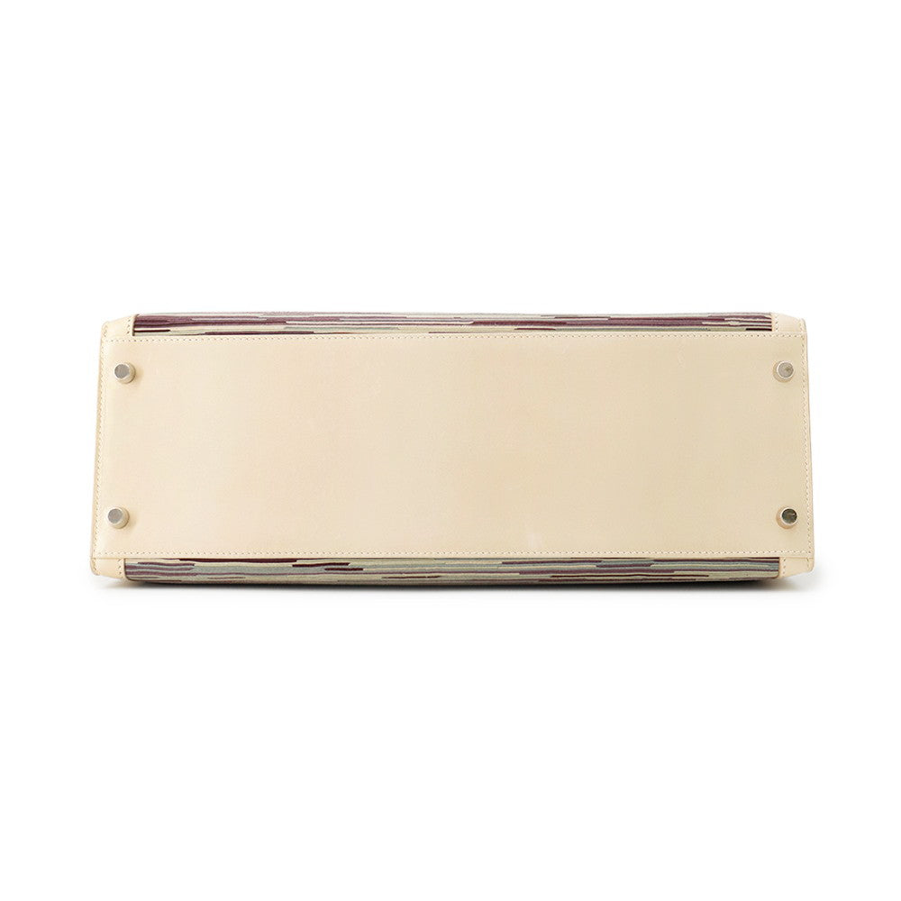 HERMES Kelly Beige/Multicolor Vibrato Size 35