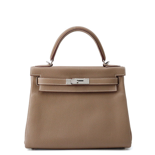 HERMES Kelly Retourne Etoupe Togo Leather Size 28