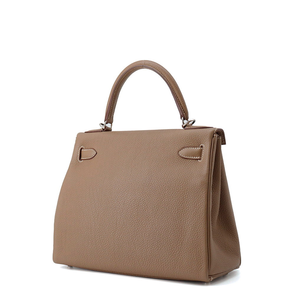 HERMES Kelly Retourne Etoupe Togo Leather Size 28