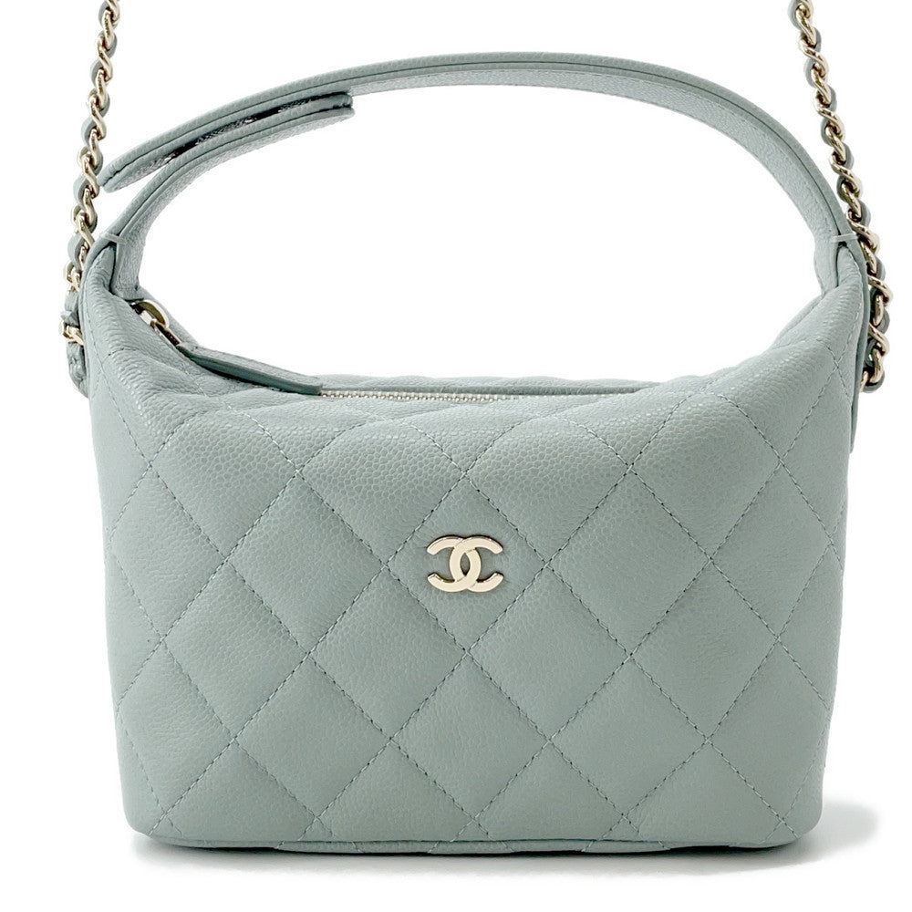 CHANEL Hobo ChainShoulder Mint blueAP4386 Caviar Leather