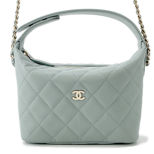 CHANEL Hobo ChainShoulder Mint blueAP4386 Caviar Leather