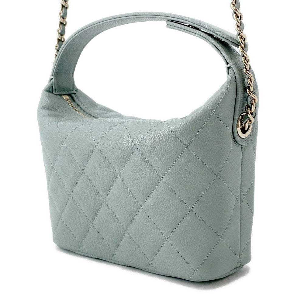 CHANEL Hobo ChainShoulder Mint blueAP4386 Caviar Leather