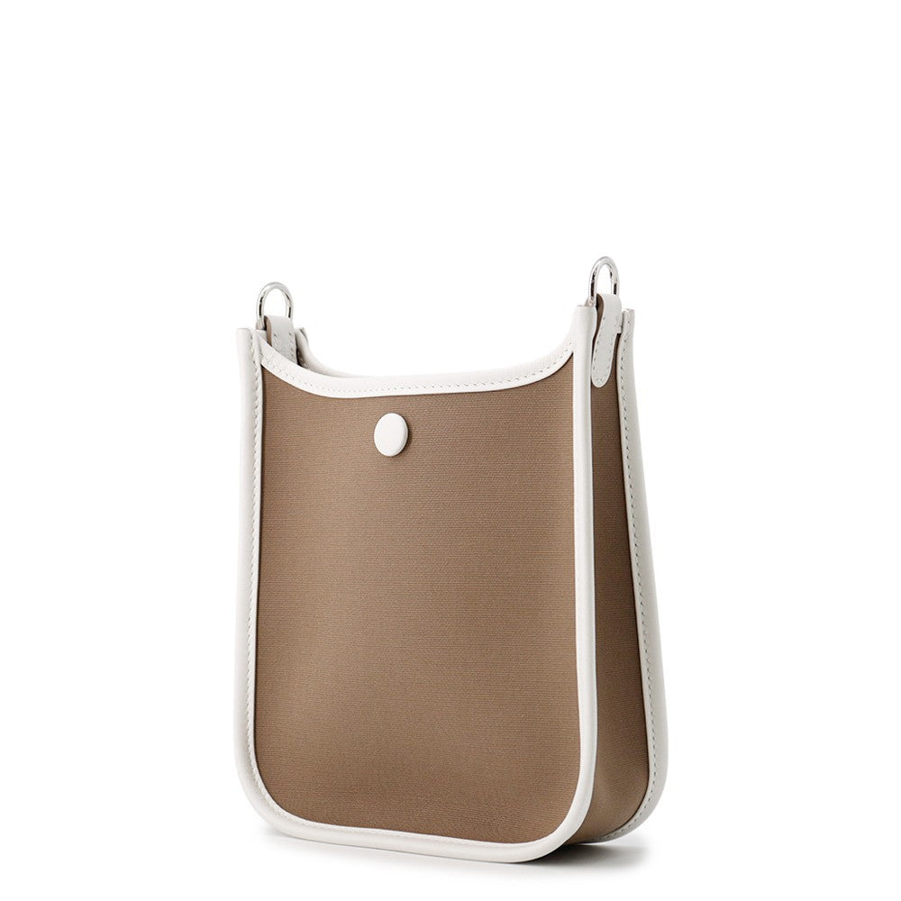 HERMES Neo Evelyne Etoupe/Gris Perle/Dune Toile Leather Size TPM