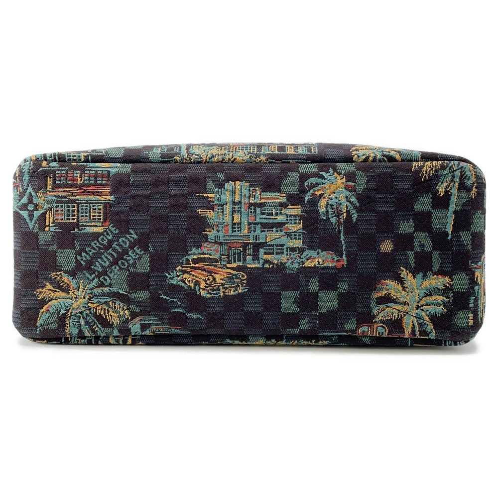 LOUIS VUITTON Shopper Tote Marina blueN00218 Damier Palm Tree Jacquard Cotton Size MM