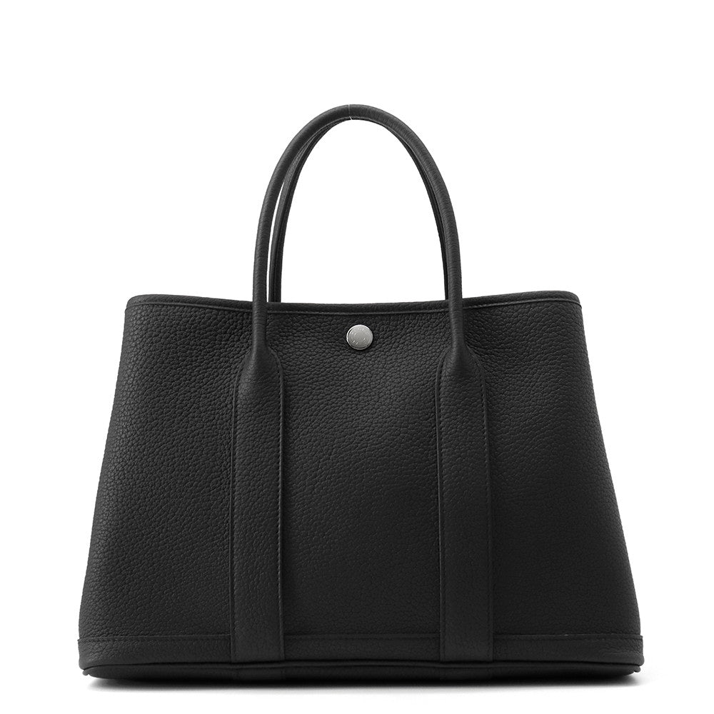 HERMES Garden Party Black Negonda Leather Size TPM