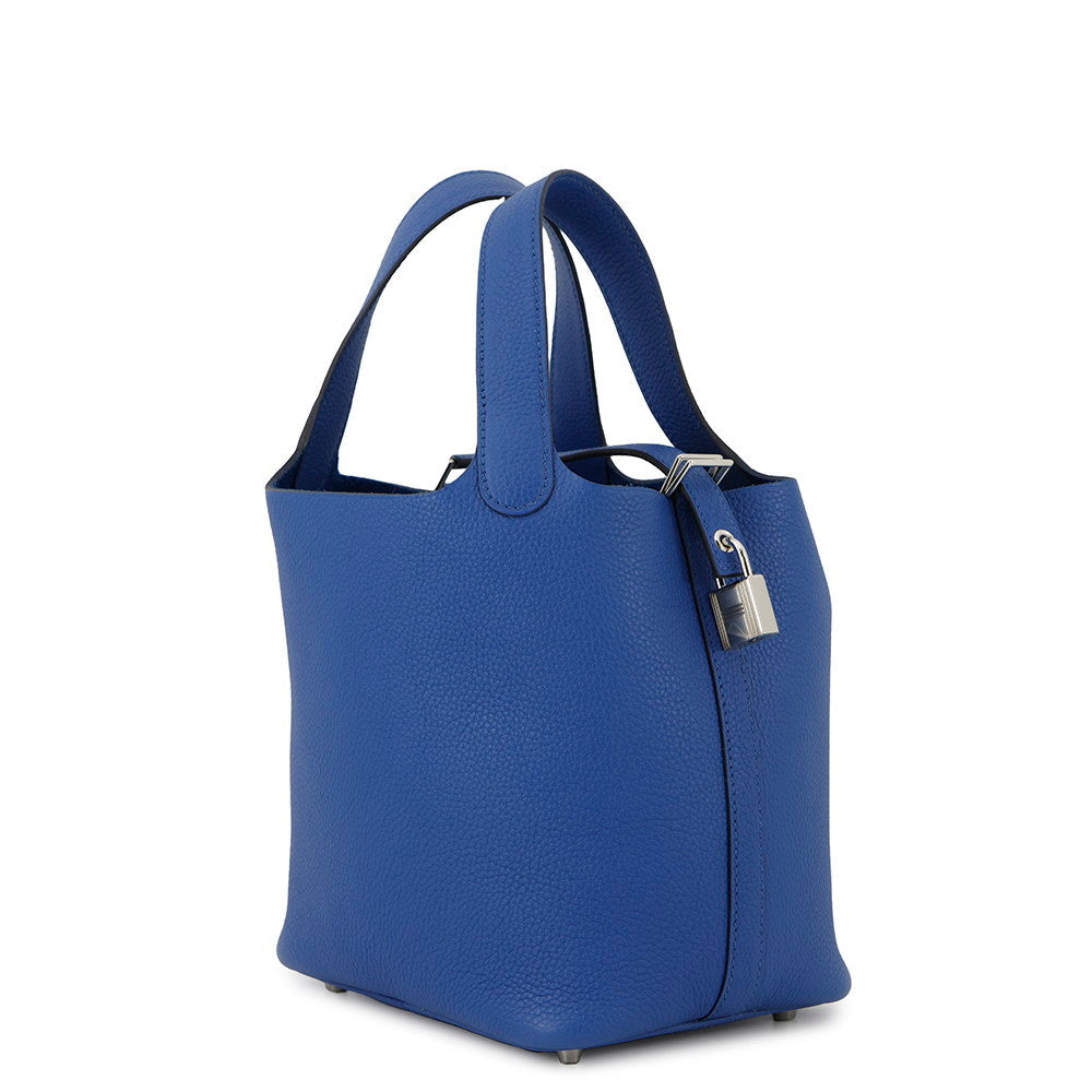 HERMES Picotin Lock Blue france Taurillon Maurice Size PM