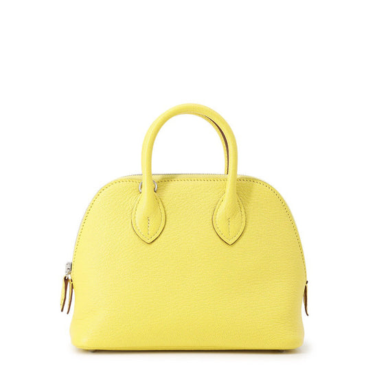 HERMES Bolide 1923 Lime Chevre Myzore Goatskin Size Mini