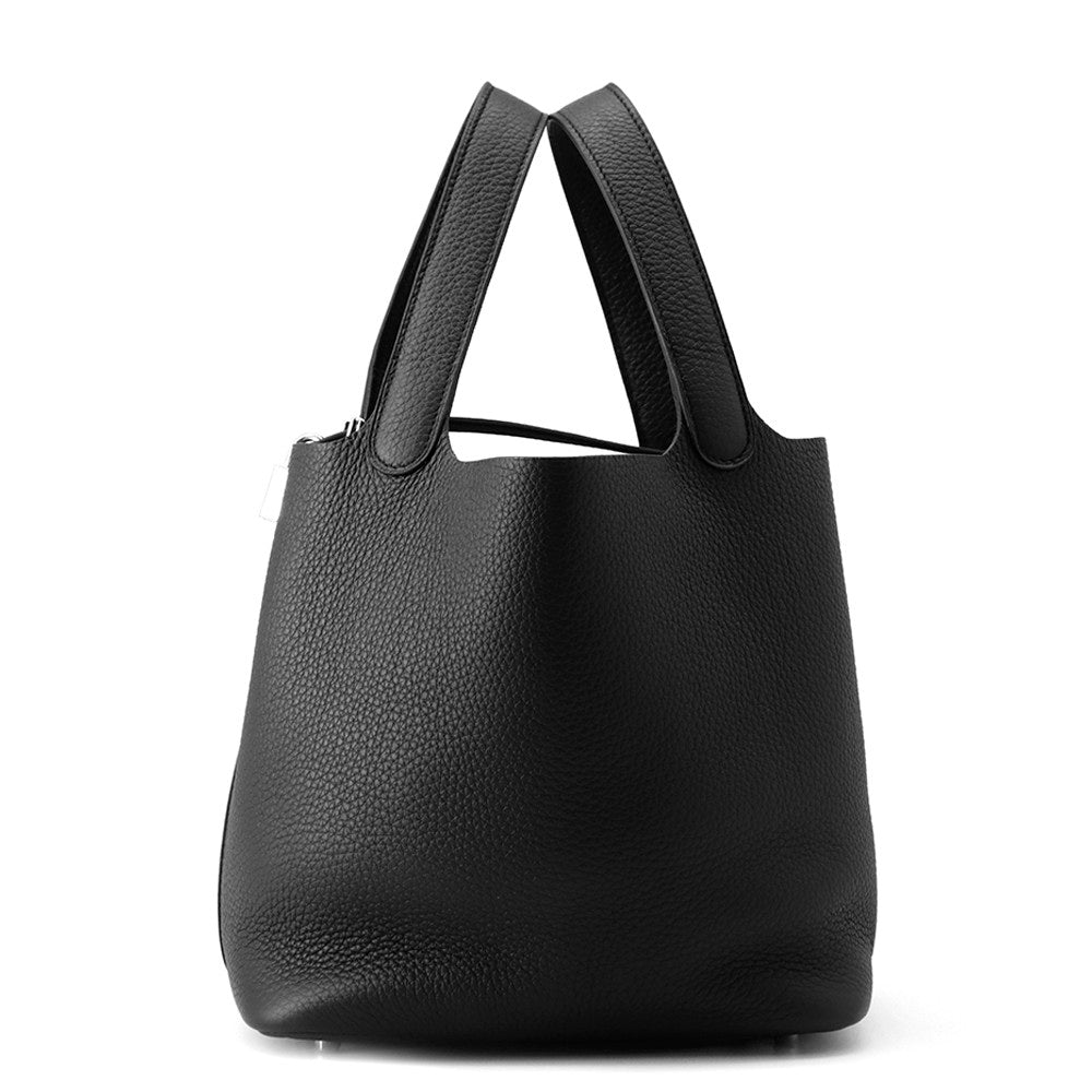 HERMES Picotin Lock Black Taurillon Clemence Size MM