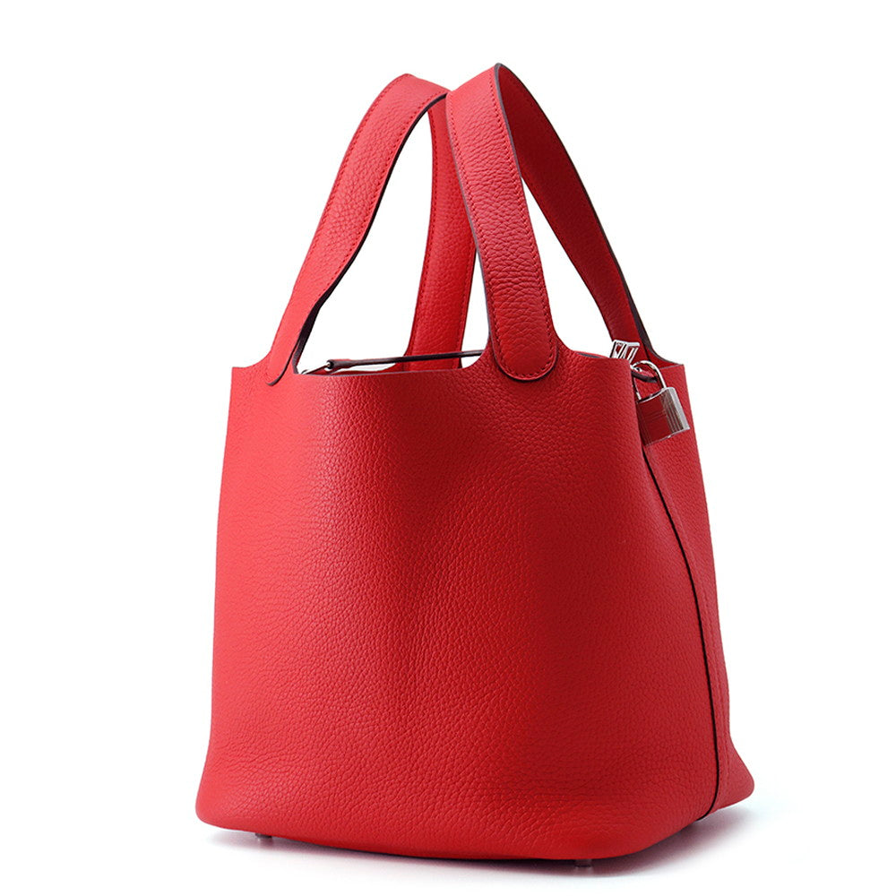 HERMES Picotin Lock Rouge Ladue Taurillon Clemence Size MM