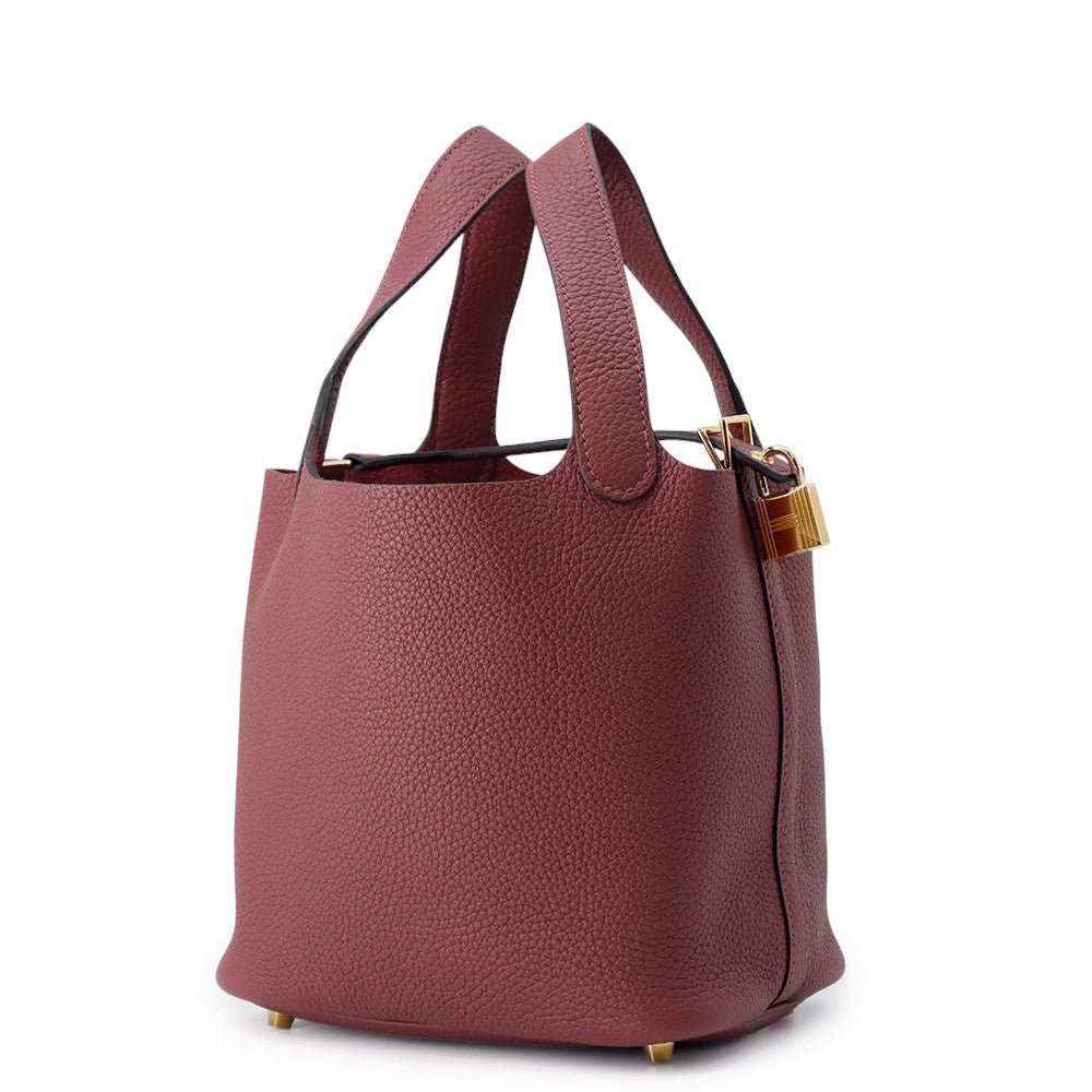 HERMES Picotin Padlock Rouge H Taurillon Clemence Size PM