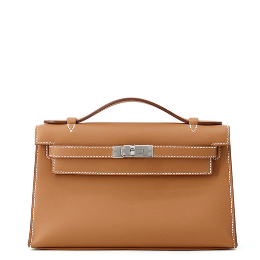HERMES PochetteKelly Gold Swift Leather